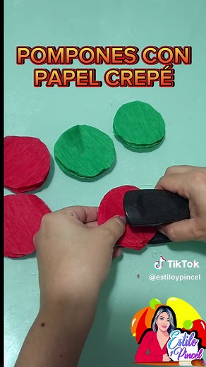 Pompones con Papel Crepé: Tutorial paso a paso