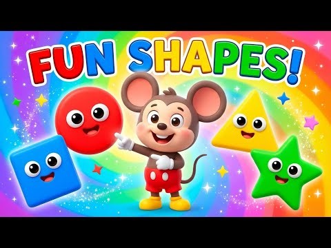 🔺 Fun Learning Shapes for Kids ⚪⬛ | Cute 3D Cartoon Shapes Video