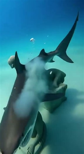 🦈 Unbelievable! Shark collision knocks statue head off! ULTIMATE destruction! #museum #ocean #fyp