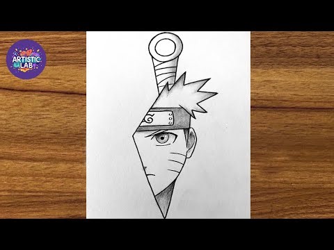 How to Draw Naruto Inside Kunai | Easy Step by Step Naruto Drawing Tutorial