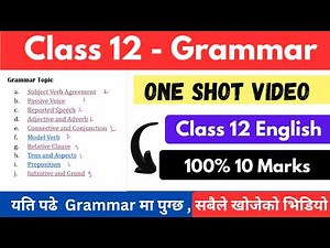 class 12 english grammar one short video || class 12 english grammar important questions