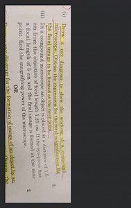 (a) (i) Draw a ray diagram to show the working of a compound mi... | Filo