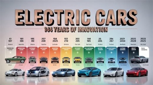 1881年至2025年电动汽车的演变🚗🔌