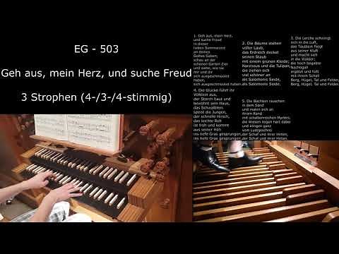 EG 503 - Geh aus, mein Herz, und suche Freud (Orgelsätze mit Liedtext)