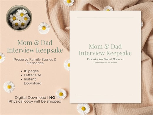 Parents Interview Keepsake | Printable Memory Book | Meaningful Gift | Preserving Stories & Memories - Etsy Canada