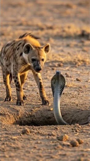 Hyena vs Snake 😱 | Deadly Hole Ambush | Wildlife Short #snake #viral #hyena #shorts #dreamscreenai