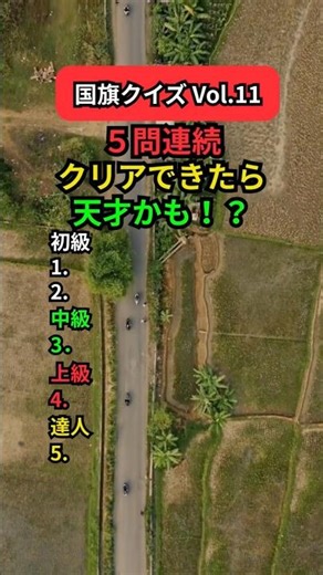 【国旗クイズ Vol.11】5問連続クリアできたら天才！？あなたは何級までいける？