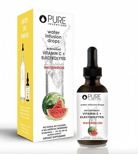 Pure Inventions Water Infusion Drops - Antioxidant Vitamin C Electrolytes - No Sugar, Calories, or Artificial Sweeteners - Watermelon, 30 servings