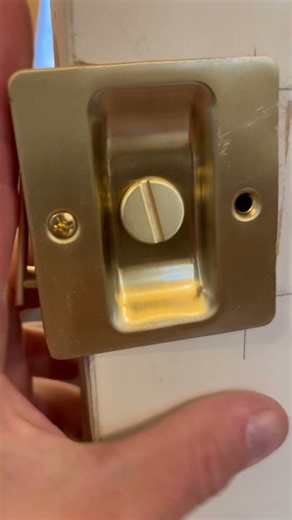 Installing door latch on pocket door-cut out & set