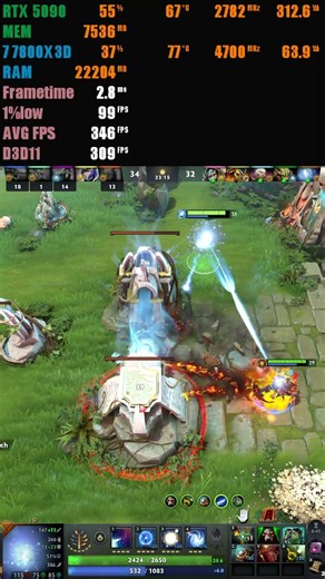 Dota 2 RTX 5090 4K Maximum Settings FPS #shorts