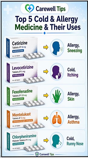 Top 5 Cold & Allergy Medicine & Their Uses | Health Tips #Shorts #Viral