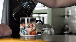 Personalization Lab Heat Sensitive Ceramic Coffee Mug, 11 oz, Color Changing, Custom Photo, Text, Logo, Double Sided, Funny, Home, Christmas Gift