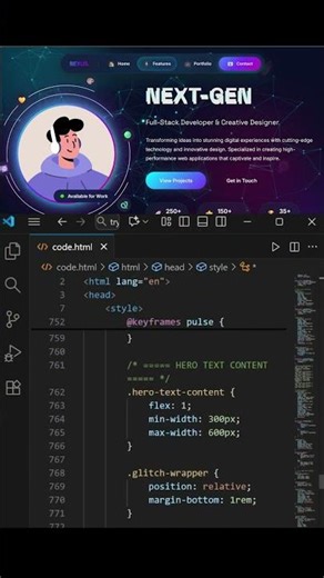 Portfolio idea || coding with music || #html5 #animation #css #coding