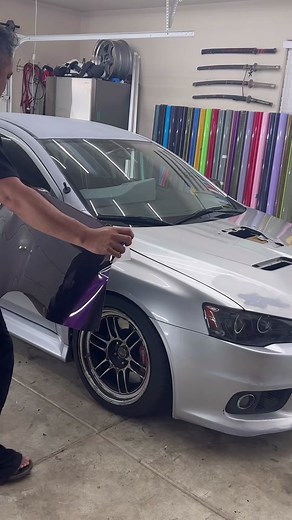 Midnight Purple Mitsubishi Evo Car Wrap Transformation