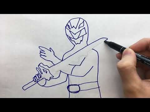 Power Rangers Dino Fury Red Ranger Character Sketch - How to Draw Power Rangers