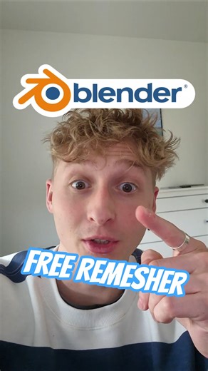 Blender Free Remesher 🔥 #blender #3dart #blender3d #tutorial #blendertutorial
