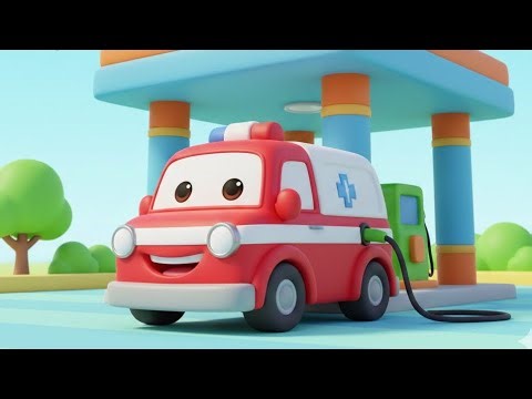 Ambulance Gets Fuel | Fun Vehicle Cartoon for Children@Toonpalycartoons