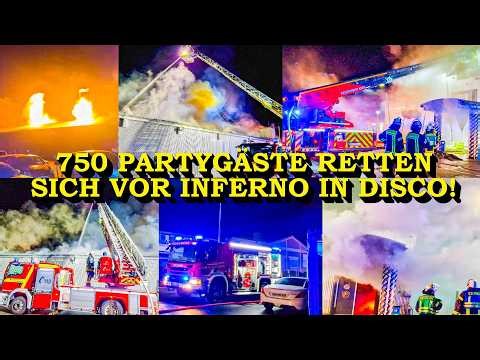 +++ 750 PARTYGÄSTE ENTKOMMEN FLAMMENINFERNO +++ DISCO STEHT LICHTERLOH IN VOLLBRAND | FEUERWEHR