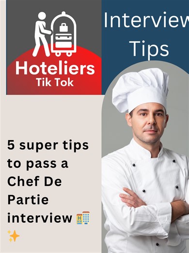 5 super tips to pass an interview for Restaurant Chef de Partie 👨‍🍳🔥 #interview #chefdepartie #interviews
