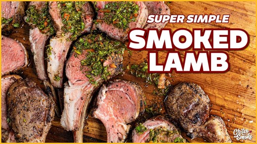 Smoked rack of lamb over charcoal with incredible flavor