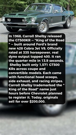 Shelby Built His Quickest Pony Car in 1968 — With a 428 Cobra Jet #shorts #automobile #cars