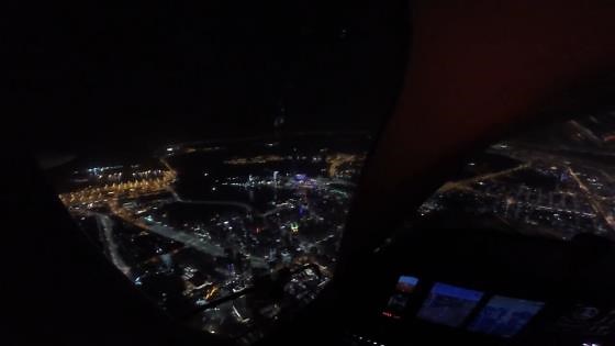 First Person View of Night ILS Approach Into Abu Dhabi OMAD
