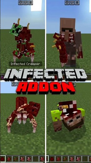 Infected Mobs Addon in Minecraft PE/Bedrock #Minecraft #Addon #Shorts
