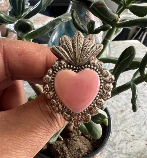Heart Shape Conch Shell Ring, Tibetan Repousse Silver, Handicraft ( R-4) - Etsy