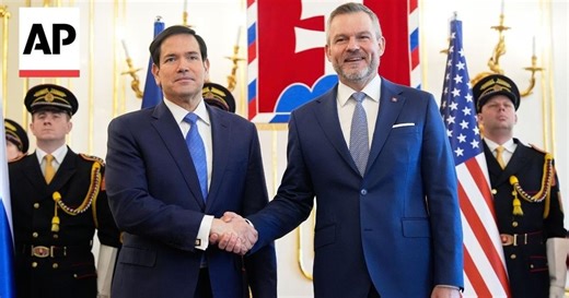 Marco Rubio meets Slovakian President Peter Pellegrini in Bratislava