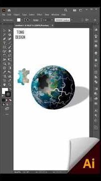 How to create a 3D sphere effect in Adobe Illustrator #earth #jigsawpuzzle