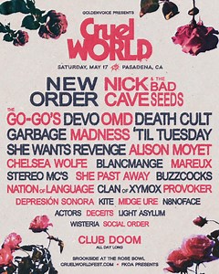 Secure your passes now to experience New Order, Nick Cave & The Bad Seeds, The Go-Go’s, OMD, and so many more! All in one day, right in Pasadena. | Cruel World Fest