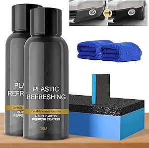 30/50ML Plastic Revitalizing Coating Agent, 1/2/5Pcs Nano Plastic Refreshing Coating, Plastic Parts Refurbish Agent for Car, Plastic Parts Retreading Agent Automotive Interior Cleaning Agent (30ML-2PCS)