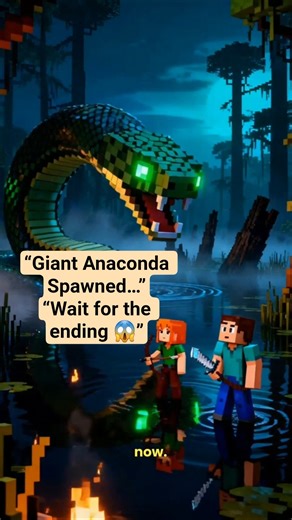 Giant Anaconda Attacks Minecraft World 😱 Steve & Alex Fight Back!#shorts #minecraft #viral