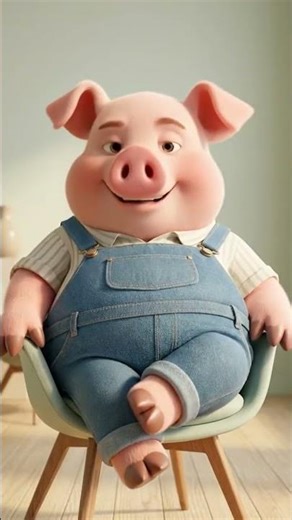 🐷 Piggy Pop vs Invisible Chair 😂#shorts #viralshorts #piggy #cutepiggy