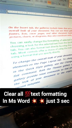 Clear All Text Formatting in MS Word in Just 3 Seconds! ⚡ | MS Word Shortcut Trick #rajtypingcentre