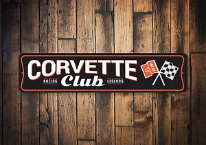 Corvette Clubs. Corvette Club Decor, Corvette Groups, Corvette Sign, Corvette, Car Wall Decor, Dad Gift, Vette Gift Decor - Quality Aluminum - Etsy