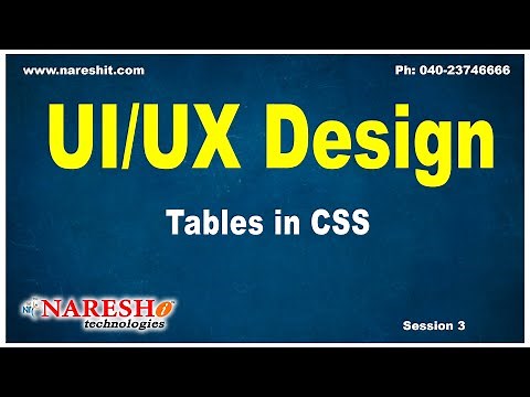 Session: 3 | Tables in CSS | CSS Tutorial | Web Technologies Tutorial