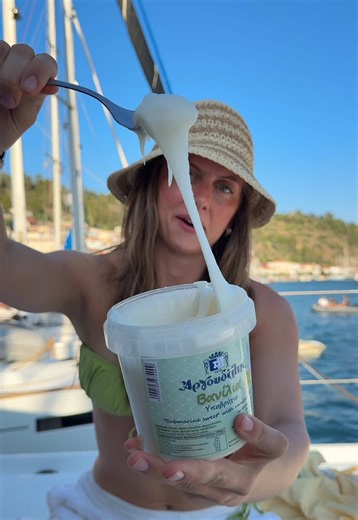 the way you eat it is the best part! there is something so satisfying about it being ice cold i LOVE it. this is υποβρύχιο or submarine sweet! YOU MUST TRY IT. #greece #yum #sweets #travel