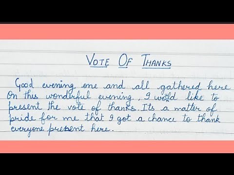 Vote of thanks speech in english || how to give a vote of thanks speech for any function/Event