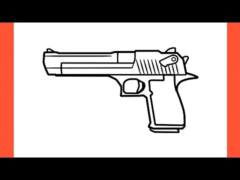 How to draw a DESERT EAGLE from CS GO step by step / drawing deagle from counter strike / pubg easy