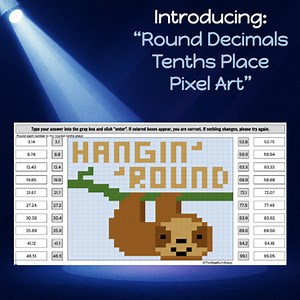 Rounding Decimals to Tenths Place | Place Value Pixel Art