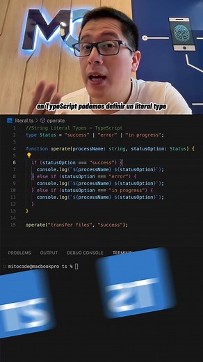 ¡Hey Coder! 🙋🏻🙋🏻‍♂️. Hoy veremos los String Literal Types en TypeScript 👨🏻‍💻👩🏻‍💻 Y tú Coder, ¿Los utilizas? 👀 . #mitocode #programacion #programador #tecnologia #typescript #literaltype | MitoCode