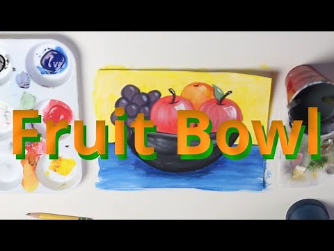 Painting A Fruit Bowl Step By Step | Art Challenge_24