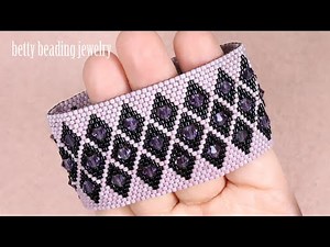 Brilliant Beading bracelet with 2 colors seedbeads and bicon beads.beading tutorials
