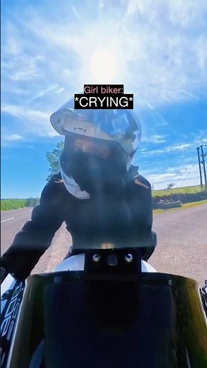 Biker Girl Breaks Down After Close Call…