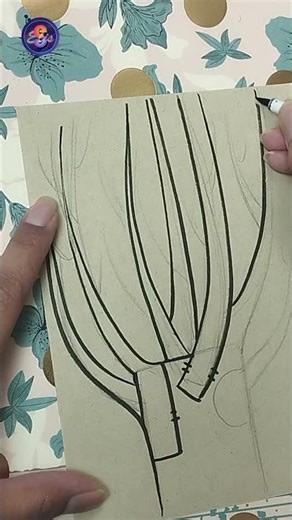 Draw an abstract tree easily Fast Drawing Step 2 #shorts