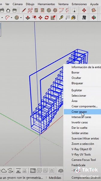 Modelando Escalera Helicoidal en Sketchup