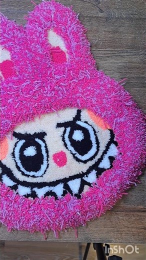 Making a Cute Pink Cartoon Rug | DIY Tufting Art 🧶✨