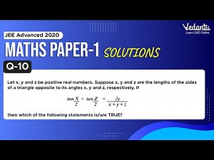 JEE Advanced 2020 Maths Solutions - Paper 1 (10) | IIT JEE Maths | JEE Preparation | Vedantu
