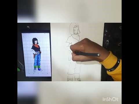 How to draw Android 17 step by step tutorial😎😎💥💥 #dragonball #edit #kny #fypシ #keşfet 💥